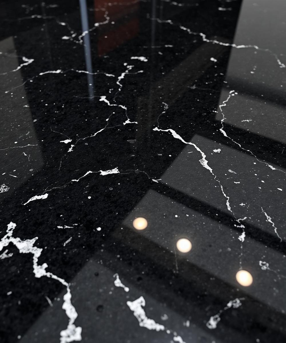 Detalhe de piso de granito polido